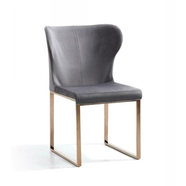 Gfancy Fixtures Gray Rosegold Velvet Dining Chair GF3091935